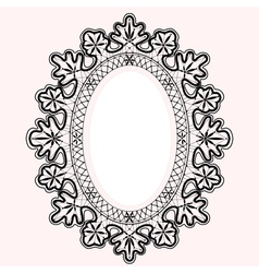 Lace oval frame vector image