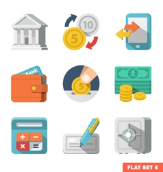 Money Flat icon set vector image
