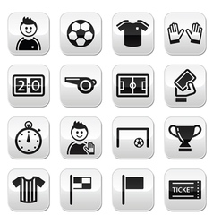 Football buttons set vector image