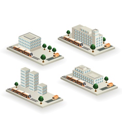 Buildings with urban transport vector image