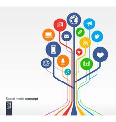 Abstract social media background with icons vector image
