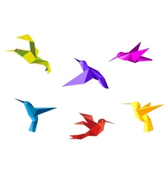 Doves and hummingbirds vector image