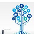 Abstract technology background with icons vector image