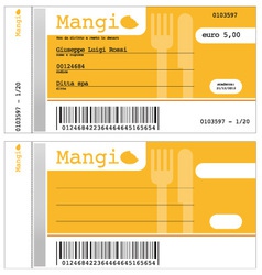 Ticket for the restaurant vector image