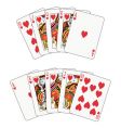 Royal flush heart vector image