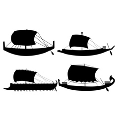 Ancient sail boats vector image