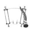 Torah set symbols quill pen Torus scroll inkwell vector image