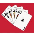 Royal flush clubs vector image
