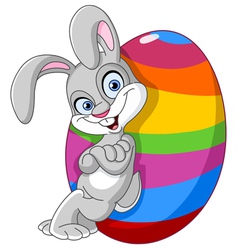 Bunny with easter egg vector image