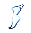 Flying foot logo vector image