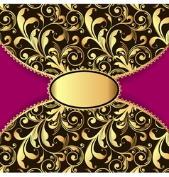 Gold pattern with birds Royalty Free Vector Image