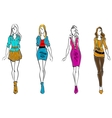 Fashion models in casual clothing vector image