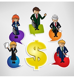 Business teamwork money social people vector image