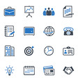 Business and Office Icons Color - Blue Series vector image