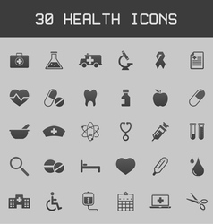 Dark healthy and medicare icon set vector image