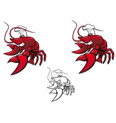 Smiling crayfish chef vector image