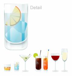 Wine and cocktail glasses vector image