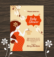 Vintage baby shower invitation vector image
