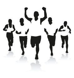 A group of runners vector image