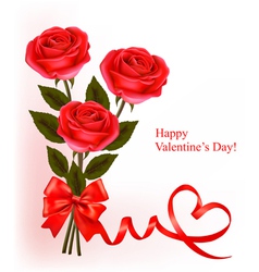 Red roses valentine background vector image