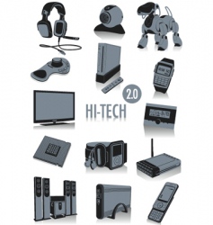 High tech silhouettes vector image
