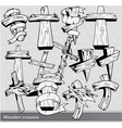 Vintage wood crosses set vector image