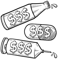 Drugs and alcohol costly vector image