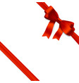 Red gift bow with ribbon vector image