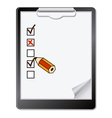Of a clipboard with pencil marking on vector image