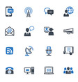 Communication Icons Set 1 - Blue Series vector image