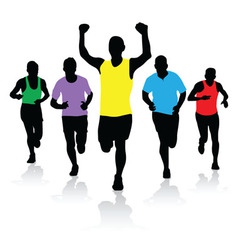 A group of runners vector image
