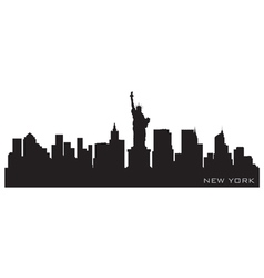 New york skyline detailed silhouette vector image