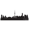 Toronto canada skyline detailed silhouette vector image