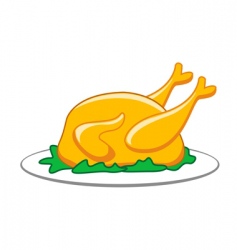 Roasted chicken vector image