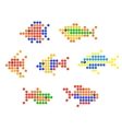 Aquarium and sea fish symbols vector image