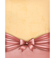 Vintage background with old paper with gift bow vector image