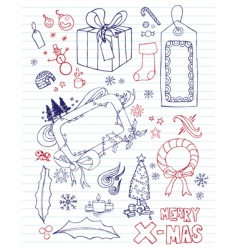 Christmas doodles vector image