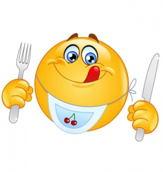 Hungry emoticon vector image