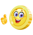 Thumb up coin vector image
