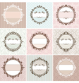 Set of vintage floral frames vector image