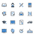 School and Education Icons Set 1 - Blue Series vector image