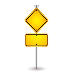 Yellow road sign with shadow Yellow road sign with shadow vector image