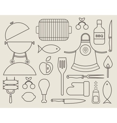 Barbecue icons vector image