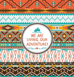 Seamless tribal pattern with geometric pattern vector image