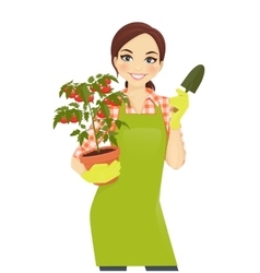 Gardening woman vector image