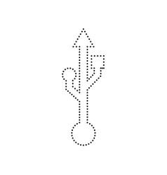 Usb sign black dotted icon vector image