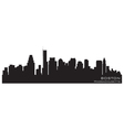 Boston massachusetts skyline detailed silhouette vector image