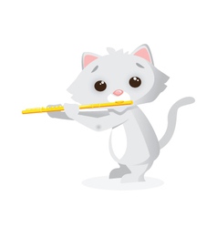 Musical animals Kitty flute vector image