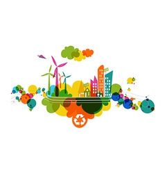 Go green transparent colorful city vector image