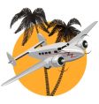 Cartoon retro airplane vector image
